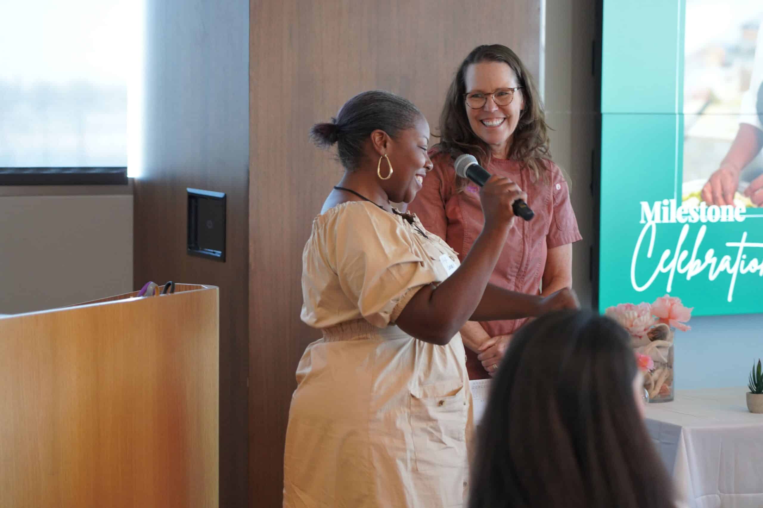 Kitchens for Good culinary apprentice Latara at our Milestone Celebration.